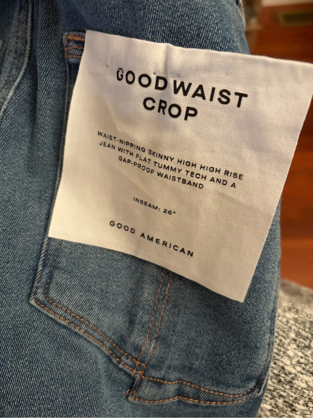 Good American Light Blue GoodWaist Crop High-Rise Ankle Jeans